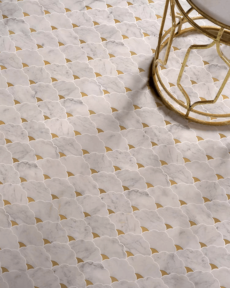 โมเสคหินอ่อน TIMELESS TILES รุ่น LUCKY CLOUD 23.7X29.8 ซม. สี CARRARA WHITE